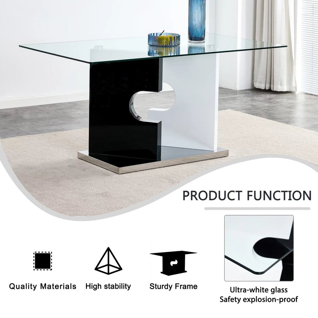 Glass Dining Table for 6 People V2732