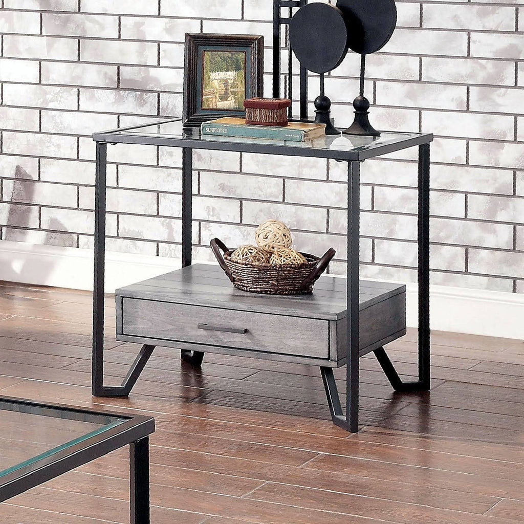 Grey 1-Shelf End Table - Set of 2 I524800