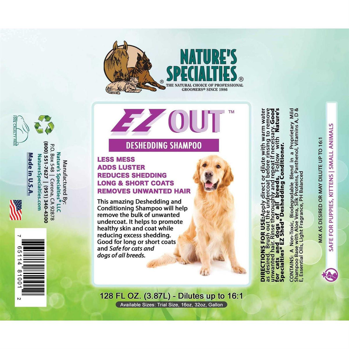 Deshedding Shampoo for Dogs Cats U419258