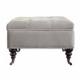 Pearl Gray Tufted Ottoman with Storage and Casters Z81150