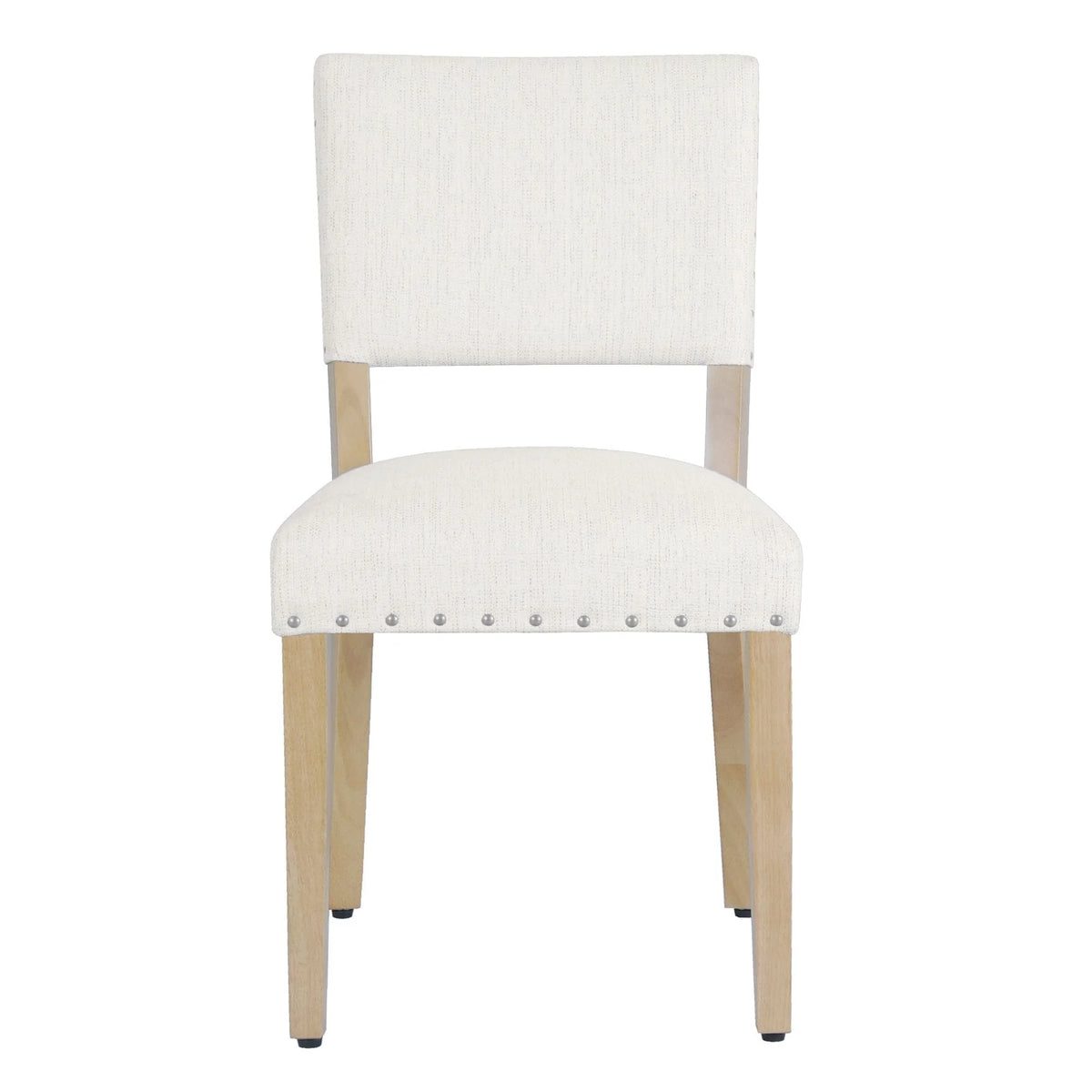 Open Back Dining Chair with Nailhead Trim, Set of 2, Cream X978106