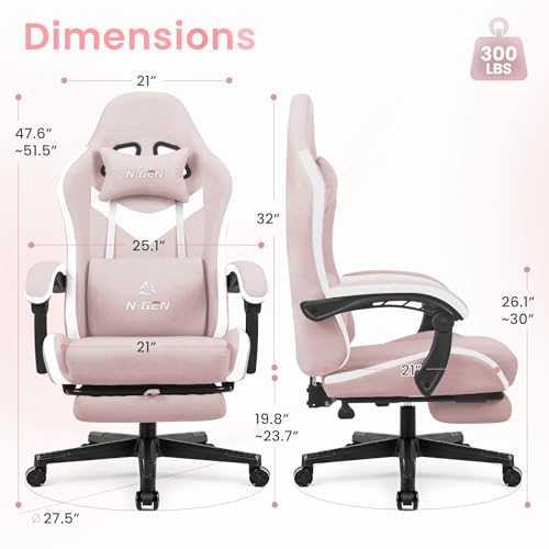 Grey Ergonomic Reclining Gaming Chair with Footrest V8916