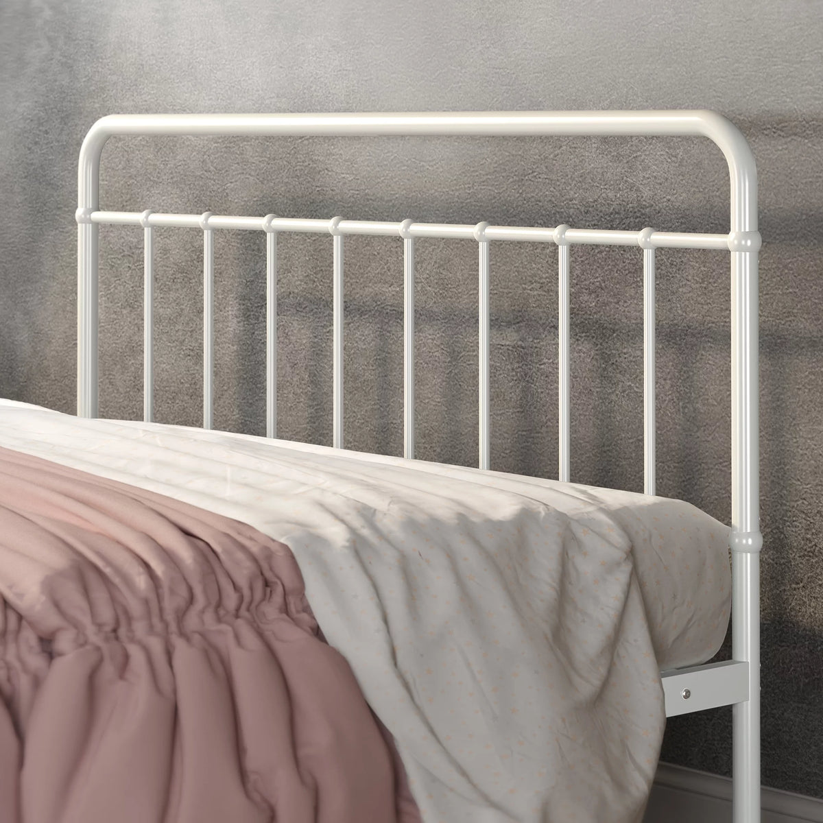 White Full Metal Platform Bed Frame M581862