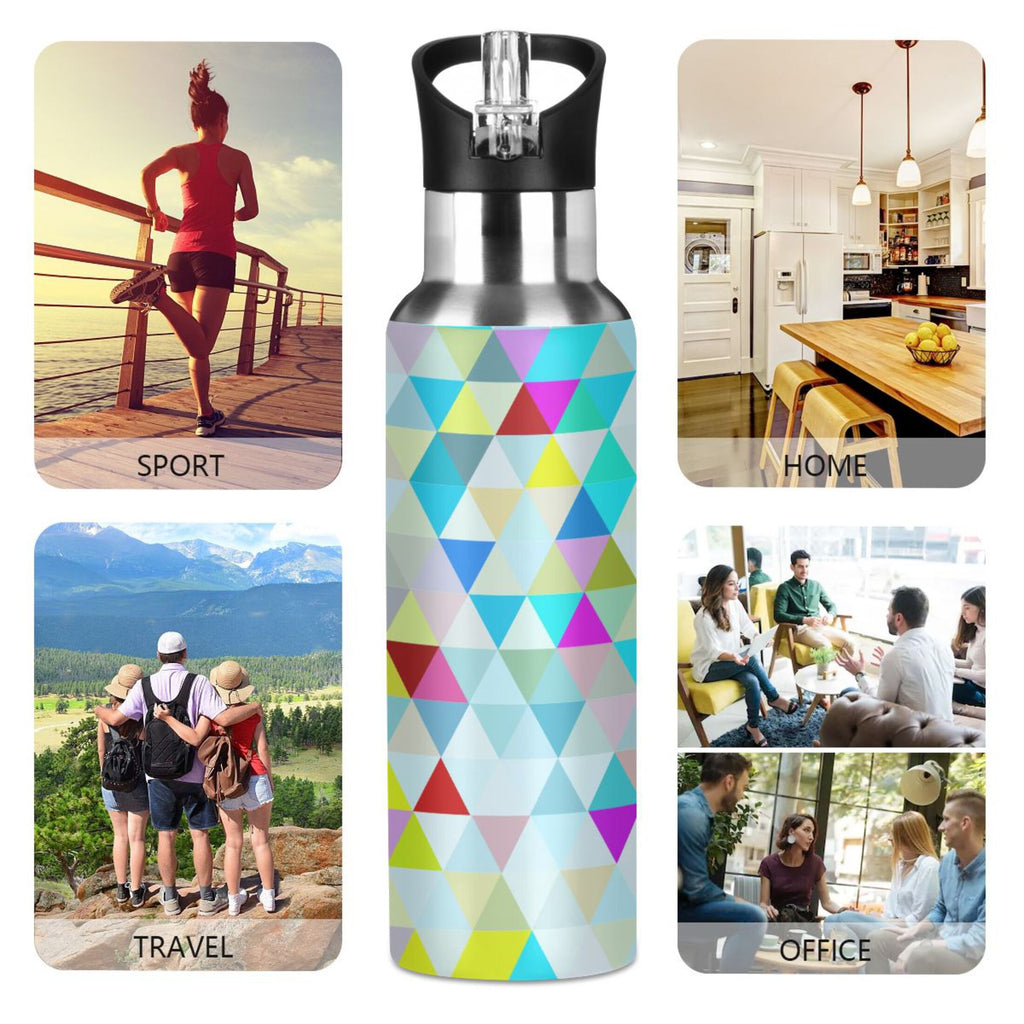 20 oz Insulated Stainless Steel Water Bottle with Straw Lid R14148
