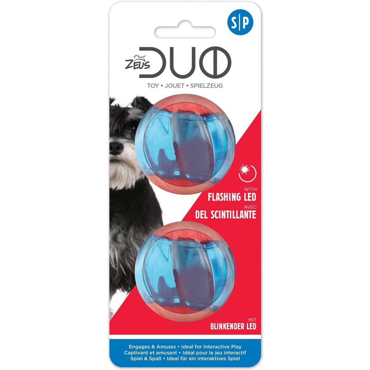 Duo Ball Dog Toy with Squeaker O87237