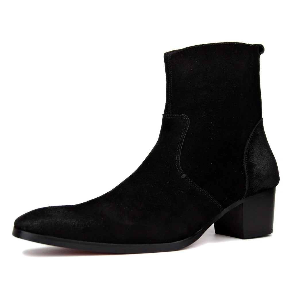 Black Suede Chelsea Boots Q3640