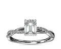 14K White Gold Emerald Solitaire Engagement Ring I59758
