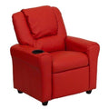 Red Vinyl Kids Recliner with Cup Holder and Headrest W6149