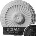 11 1/4x22OD x 1 1/8x22P Hand-Painted Steel Gray Ceiling Medallion L53996