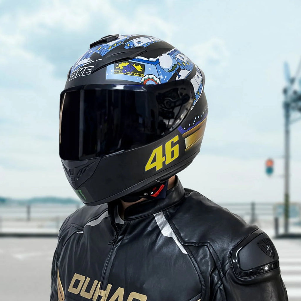 Full Face Motorcycle Helmet with Tinted Visors and Vents G38601