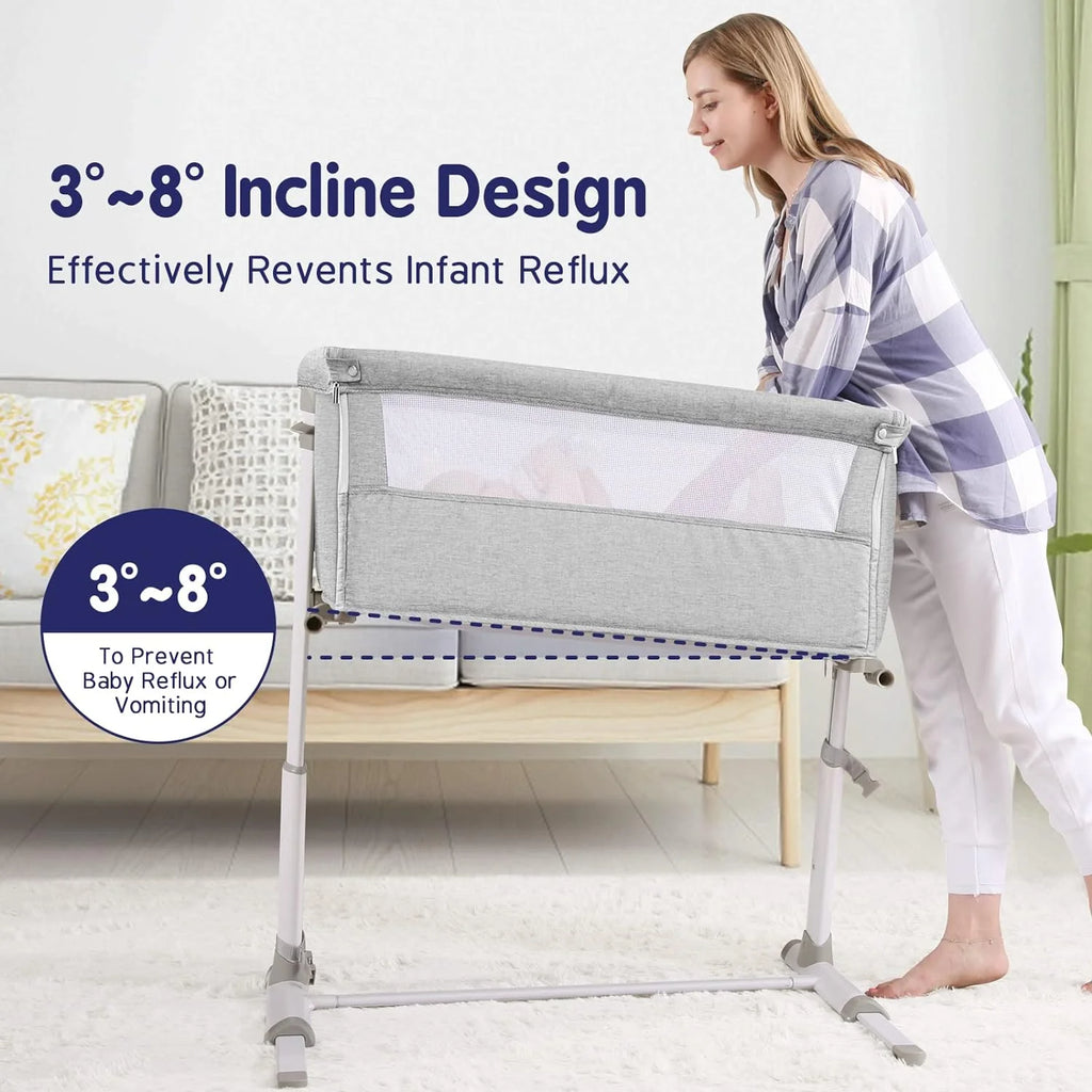 Baby Bassinet with Mattress and 9 Height Positions X651