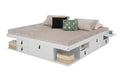 White King Size Storage Platform Bed with Drawers Z224315