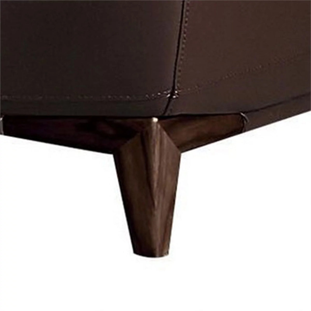 Dark Brown Leatherette Chair with Wooden Legs K8903