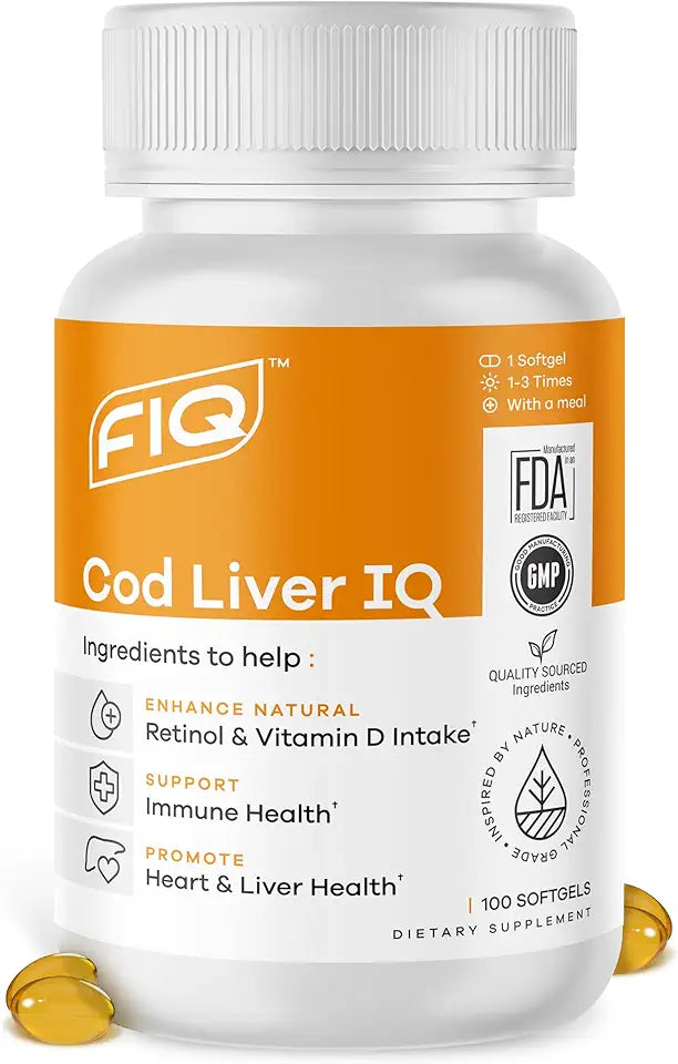 Cod Liver Oil Softgels with Vitamins A & D and Omega-3 F3193