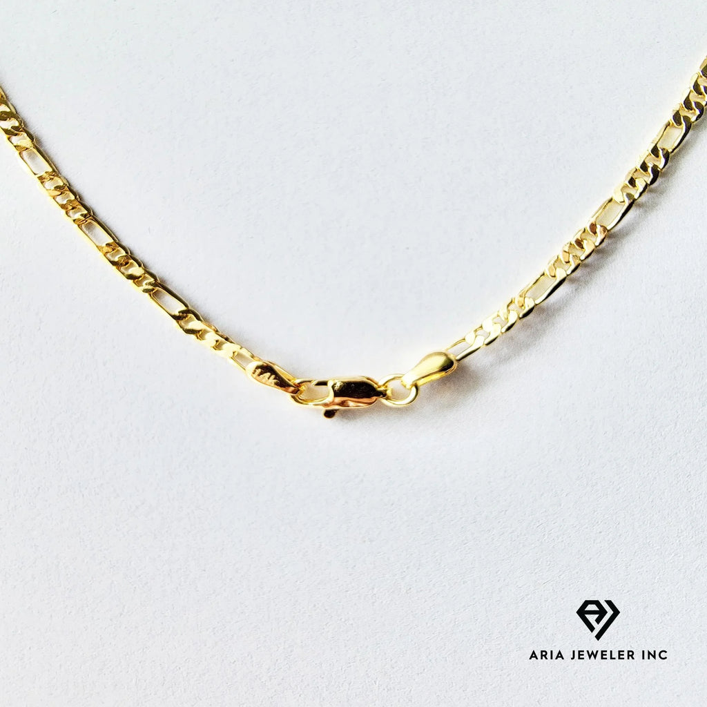 14k Gold Plated Horse Head Pendant Necklace with Figaro Chain R865