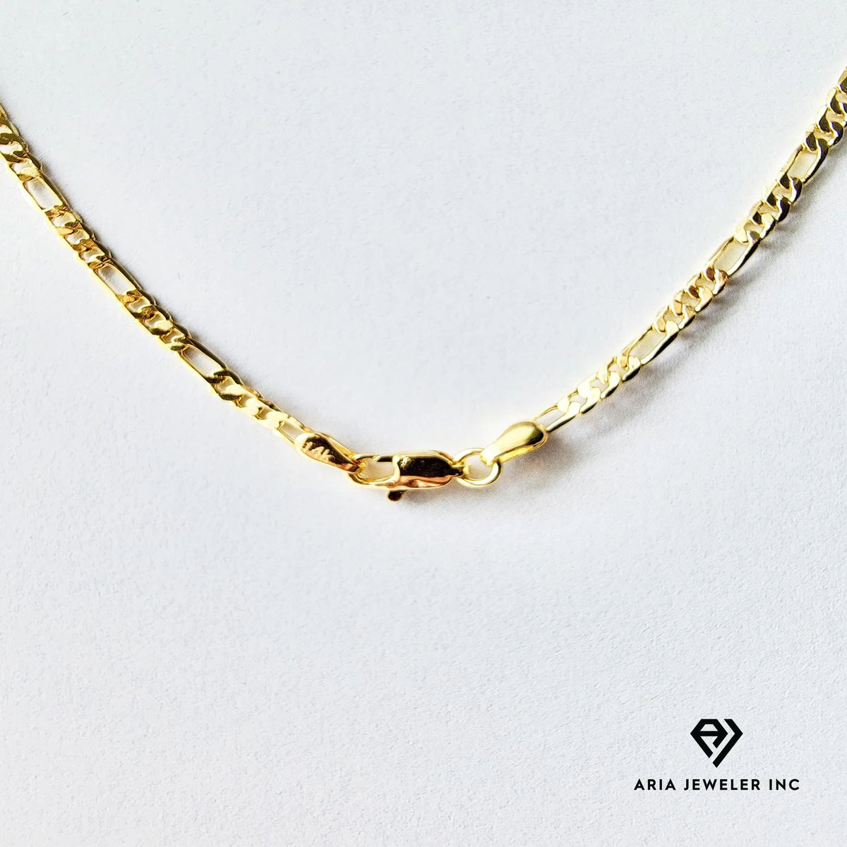 14k Gold Plated Horse Head Pendant Necklace with Figaro Chain R865