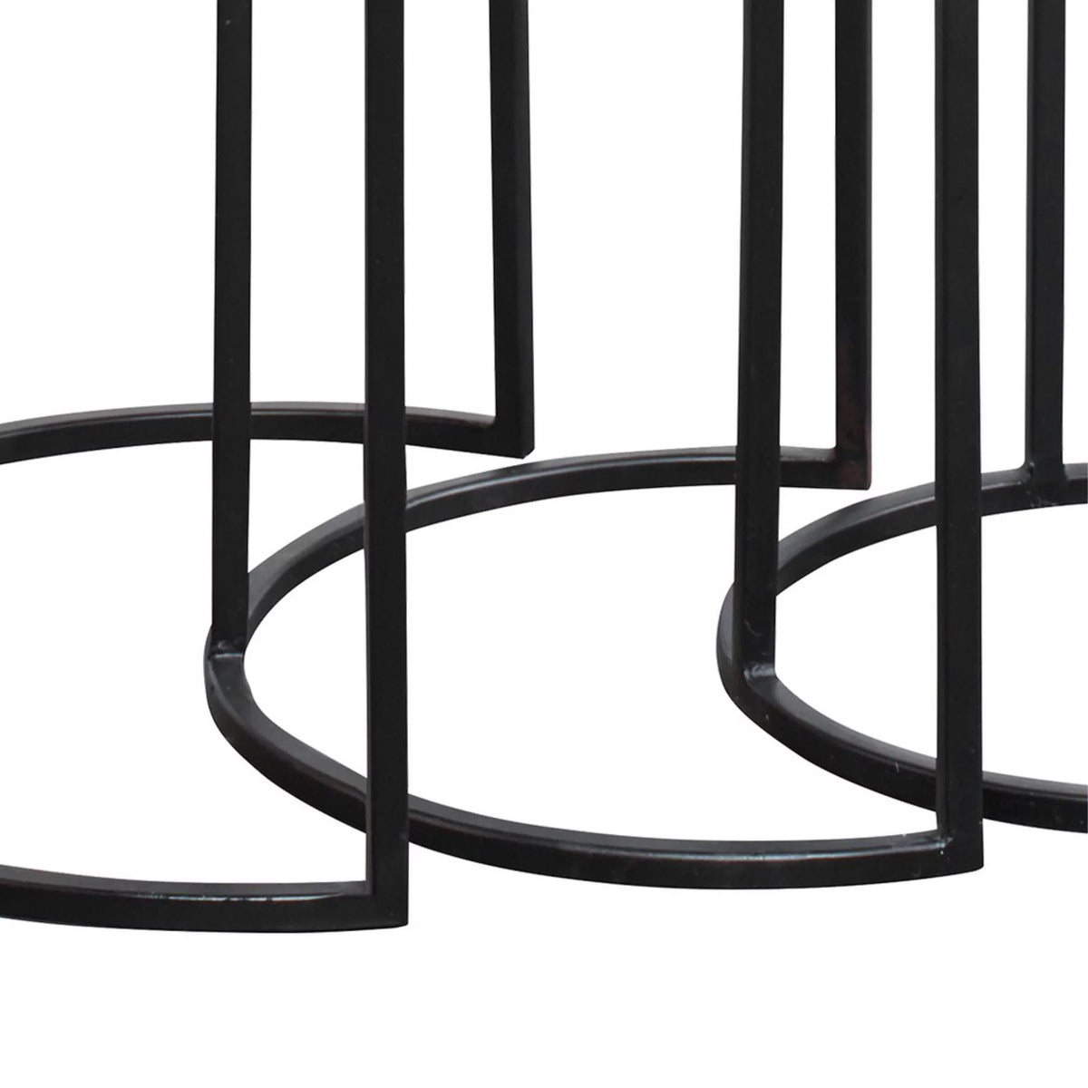 Metal Frame Round Top Nesting Tables, Set of 3, Espresso U6629