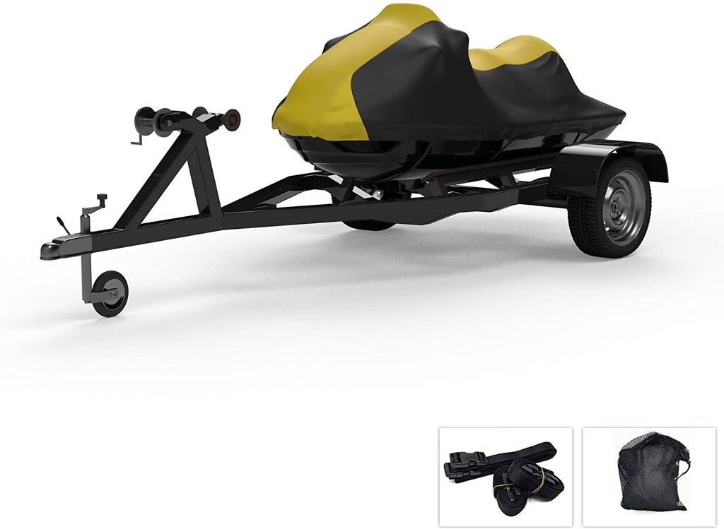 Yellow/Black Jet Ski Cover with Trailer Straps and Storage Bag R289596
