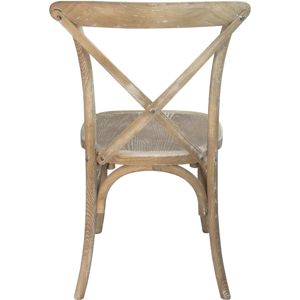 Natural With White Grain X-Back Chair V696245