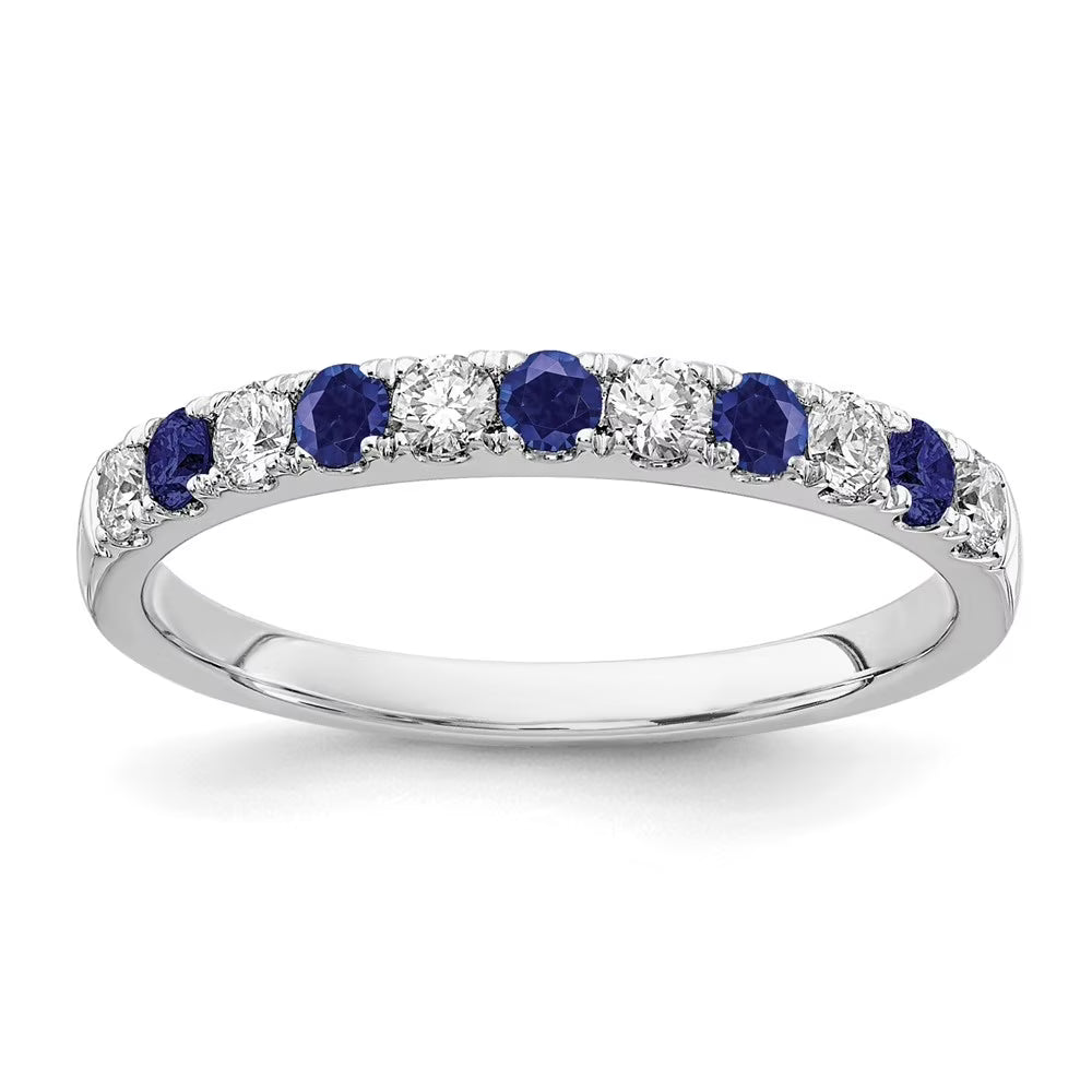 14k White Gold Sapphire & Lab Grown Diamonds Engagement Ring E51294