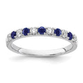 14k White Gold Sapphire & Lab Grown Diamonds Engagement Ring E51294