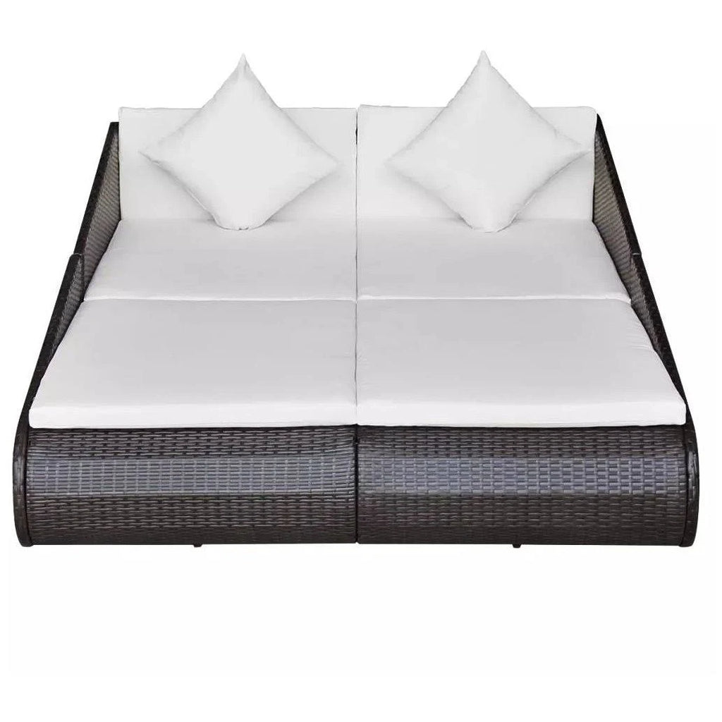 Brown Poly Rattan Daybed T991968