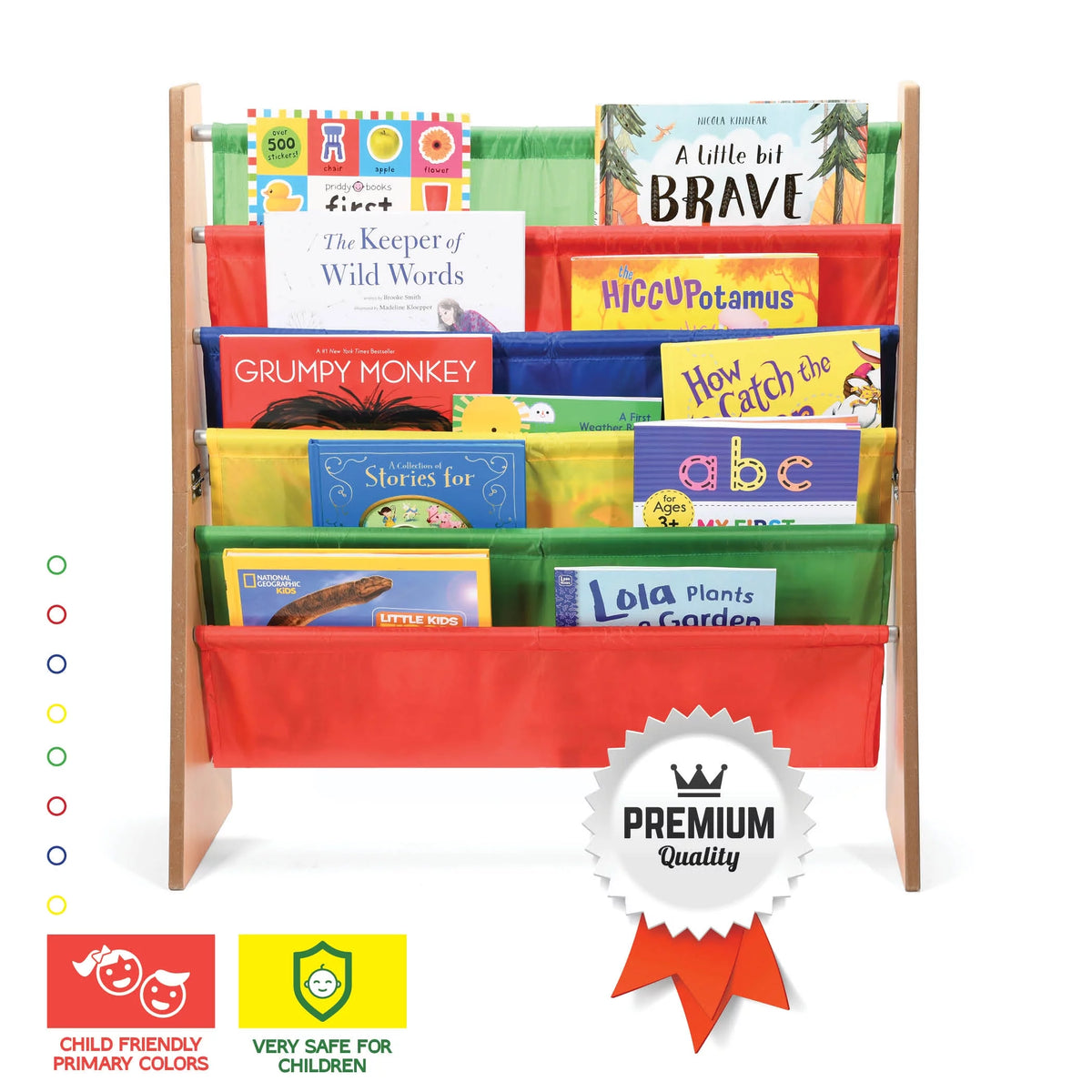 Kids Bookshelf Organizer with 5 Shelves M87388