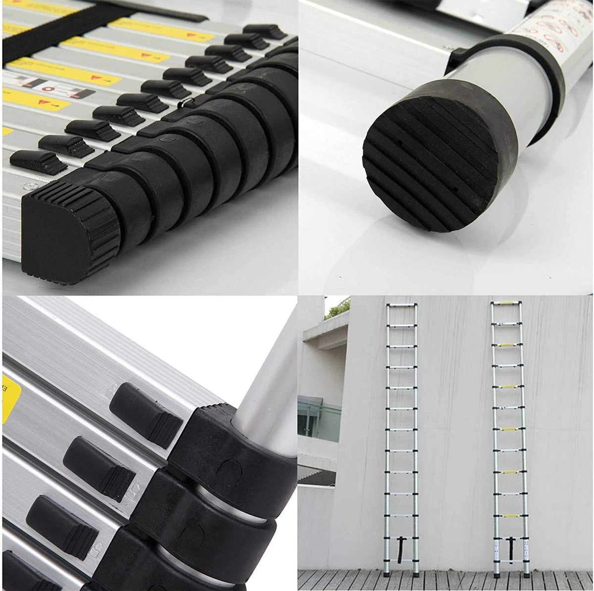 Telescopic Folding Aluminum Extension Ladder 12.5Ft/3.8M D4036