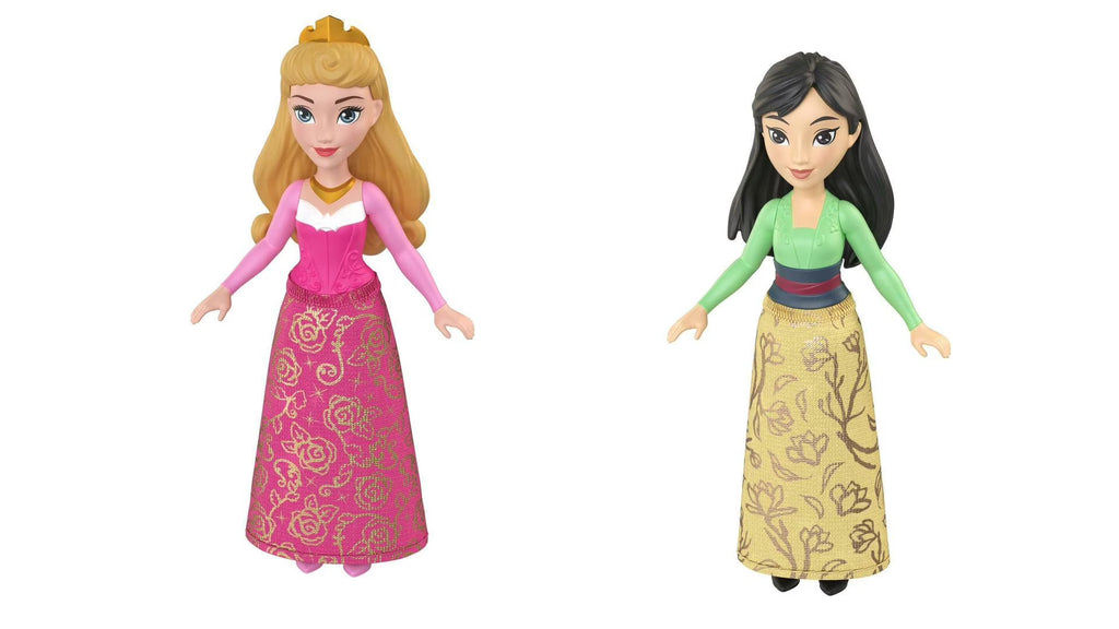 2 Disney Princess 3.5-inch Small Doll - Aurora & Mulan H3124