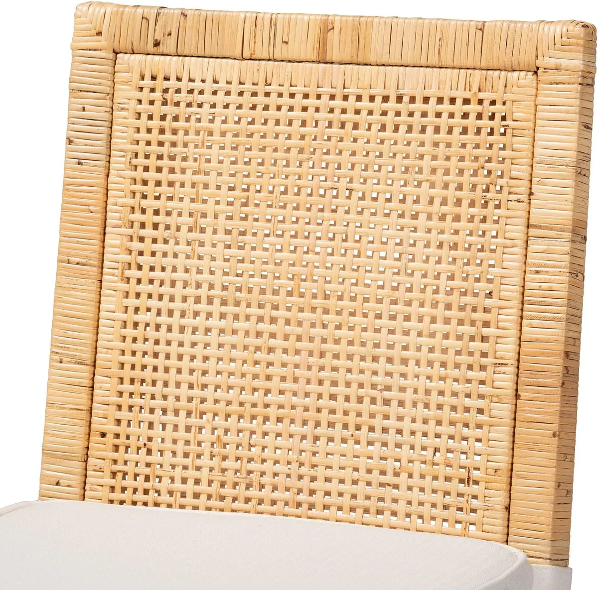 Natural Finished Wood and Rattan 2-Piece Dining Chair Set B73242