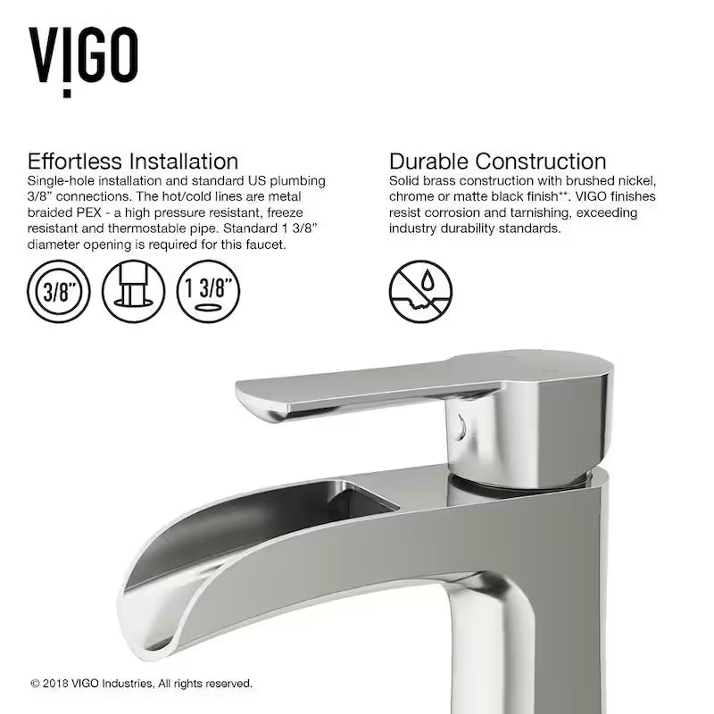 Single Handle Brushed Nickel Bathroom Faucet S300560