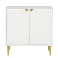 White Apothecary Accent Cabinet with 2-Shutter Door and Golden Legs P62553