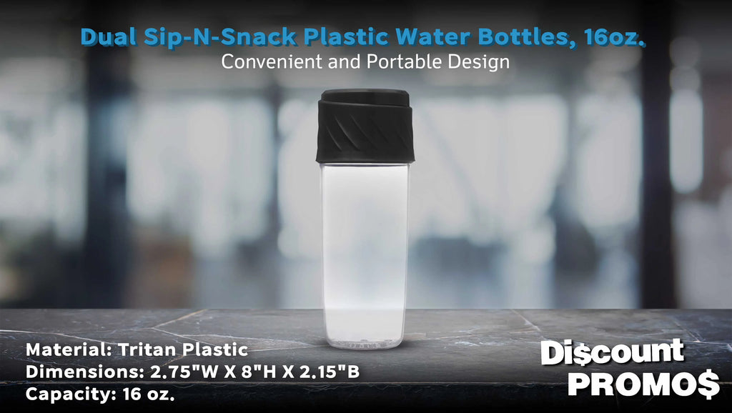 Black 16 oz Plastic Water Bottles Set of 10 T92163