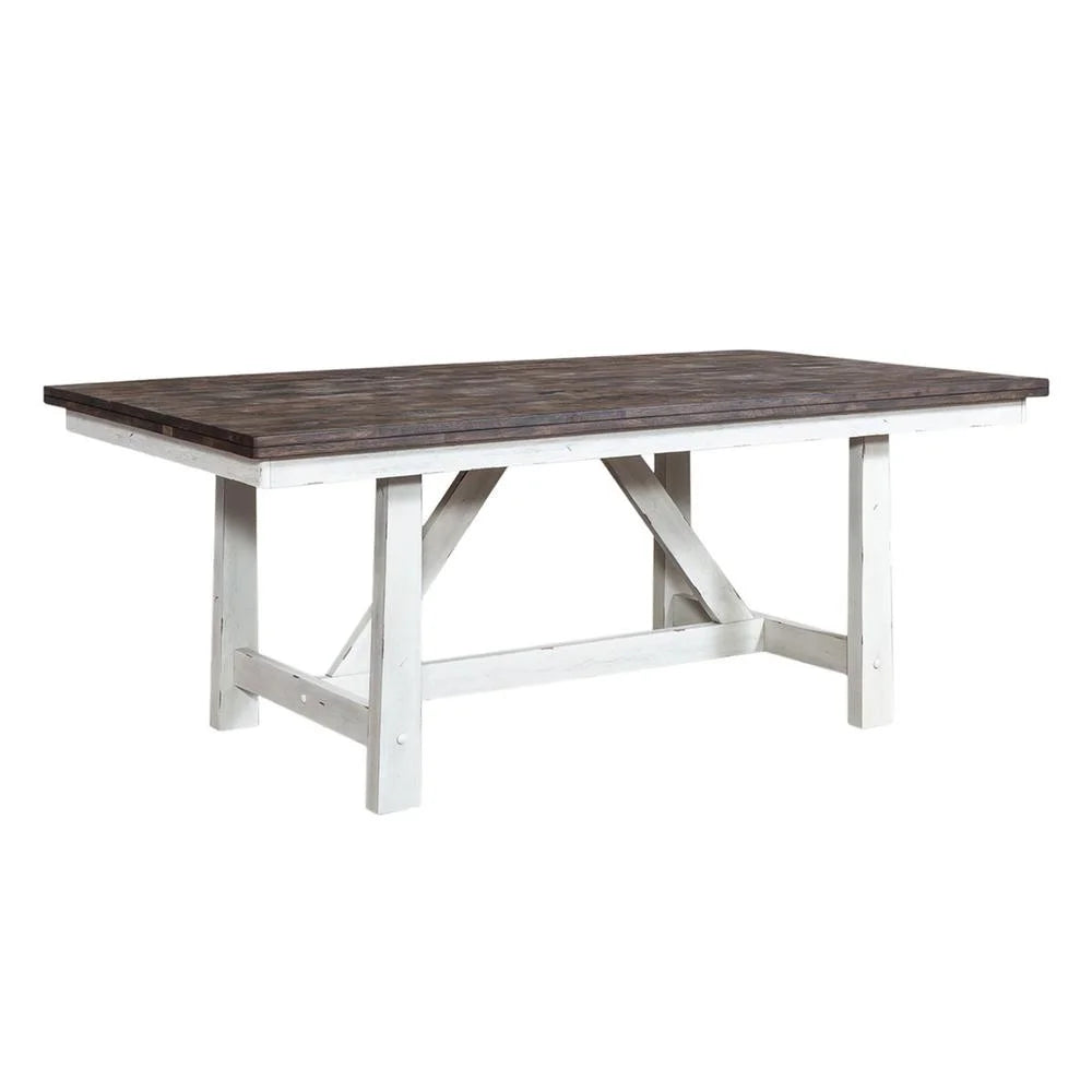White Rubberwood Trestle Table X558