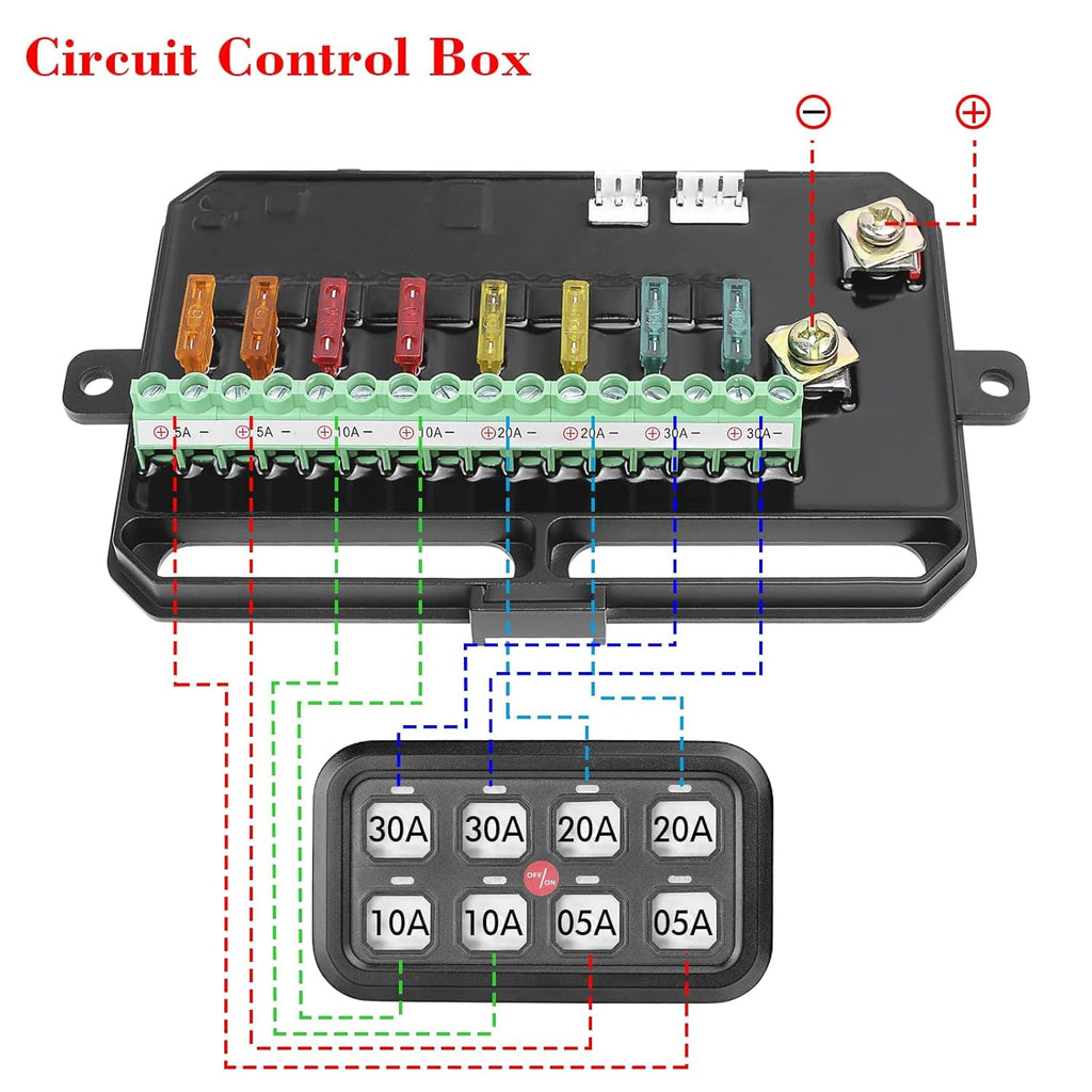8 Gang LED Touch Control Switch Panel Box for Car Truck ATV UTV Boat Marine SUV Caravan R366214