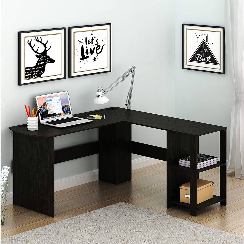Walnut L-Shaped Wood Corner Desk B328425