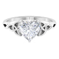 2 CT Heart Shaped Moissanite Solitaire Gold Engagement Ring, 925 Sterling Silver O38297