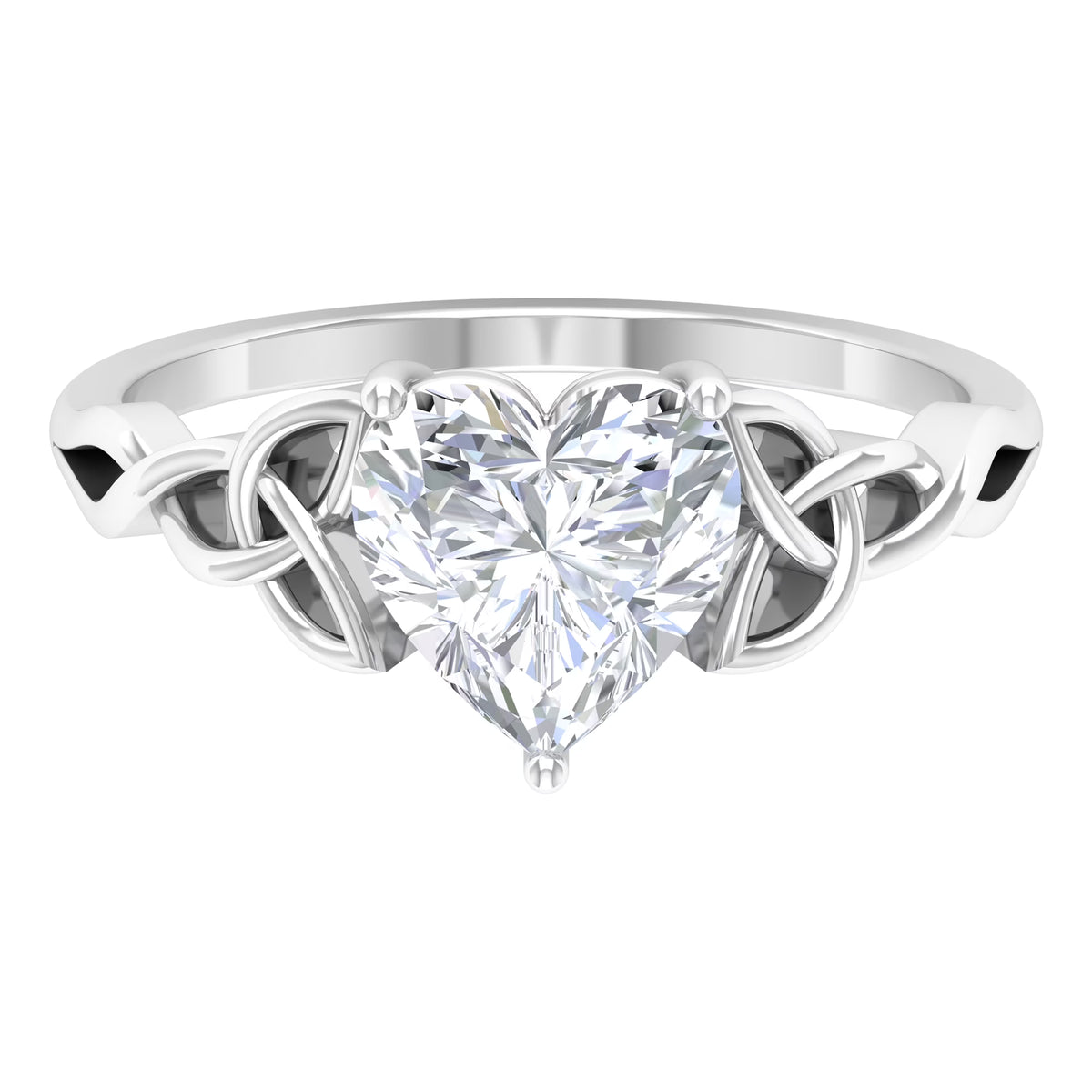 2 CT Heart Shaped Moissanite Solitaire Gold Engagement Ring, 925 Sterling Silver O38297