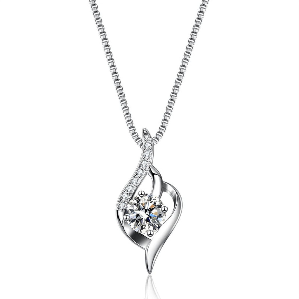 Moissanite Solitaire Necklace S925 Sterling Silver 1CT E7549