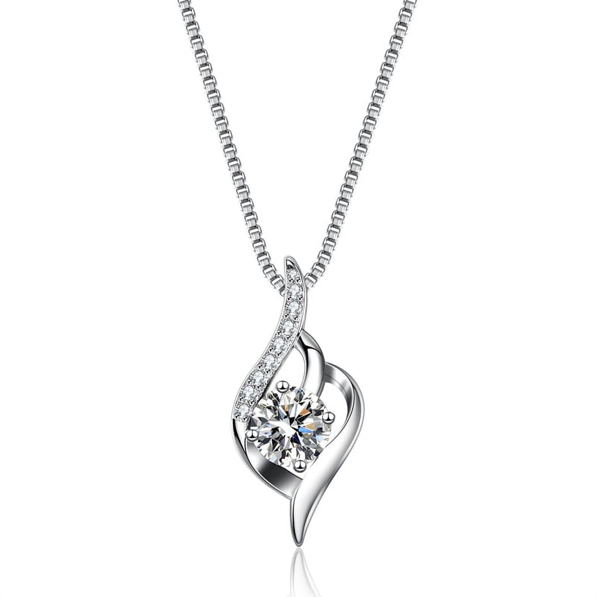 Moissanite Solitaire Necklace S925 Sterling Silver 1CT E7549