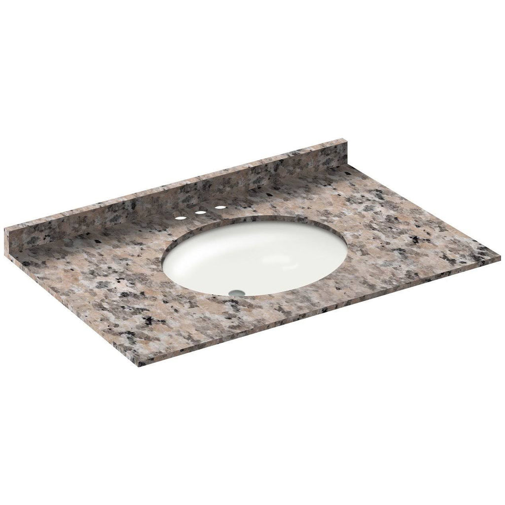 Burlywood Granite Vanity Top 37 in x 22 in with Backsplash 4 in Spread E80413