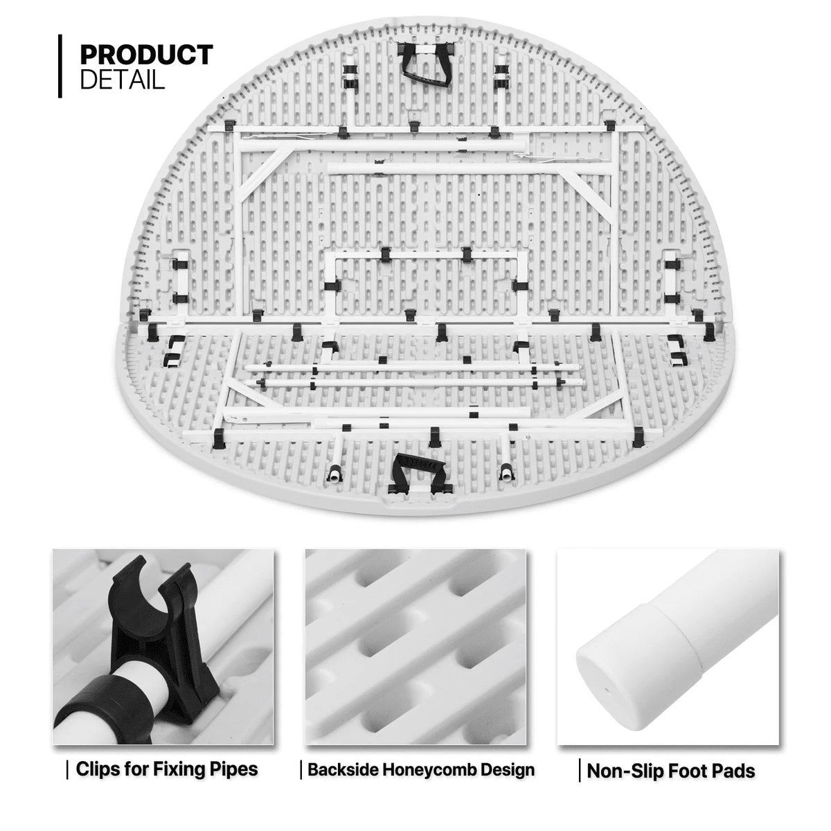 11 Pieces White Plastic Folding Table and Chair Set O3734
