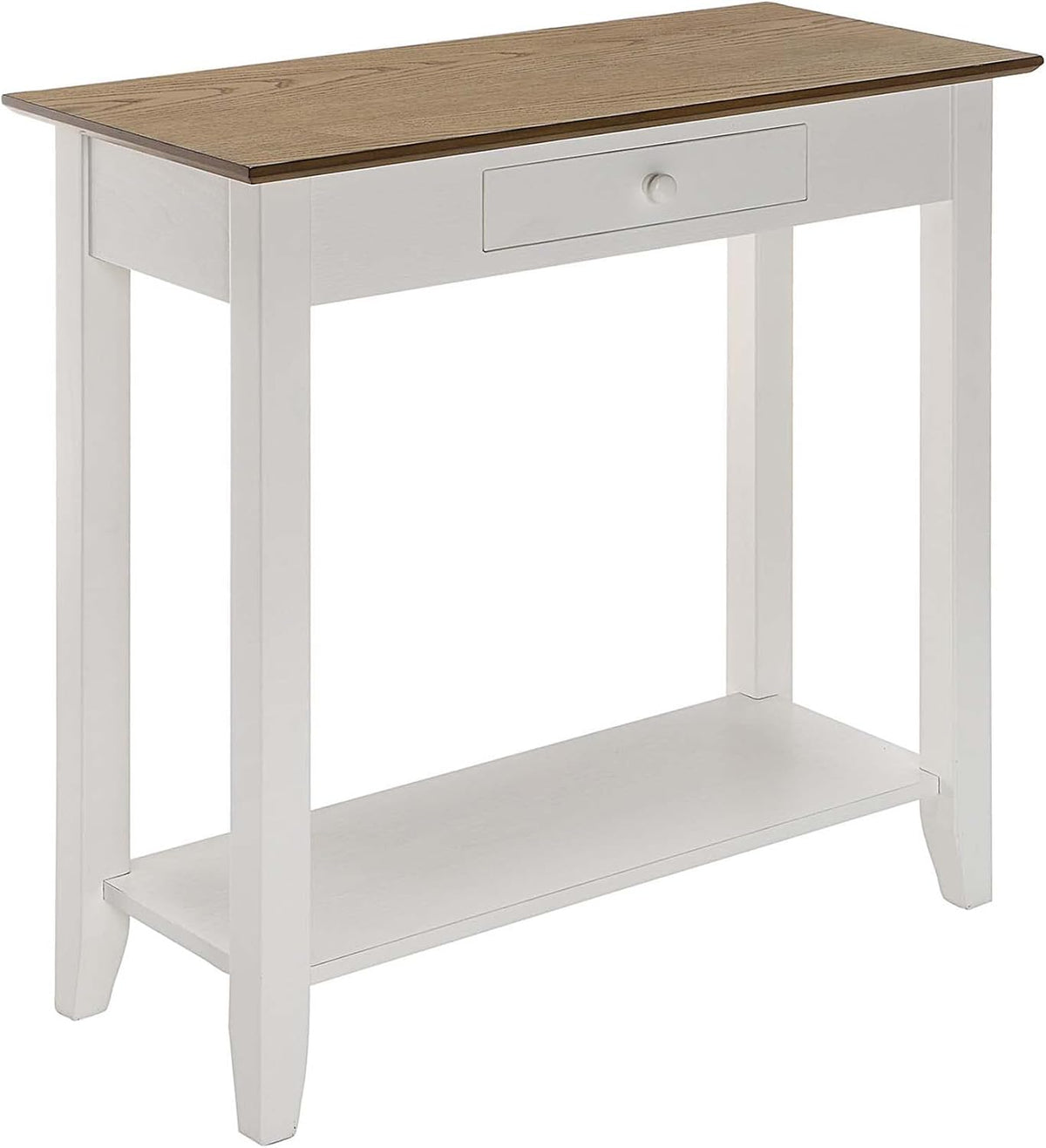 1-Drawer Hall Table with Shelf, Driftwood/White N400