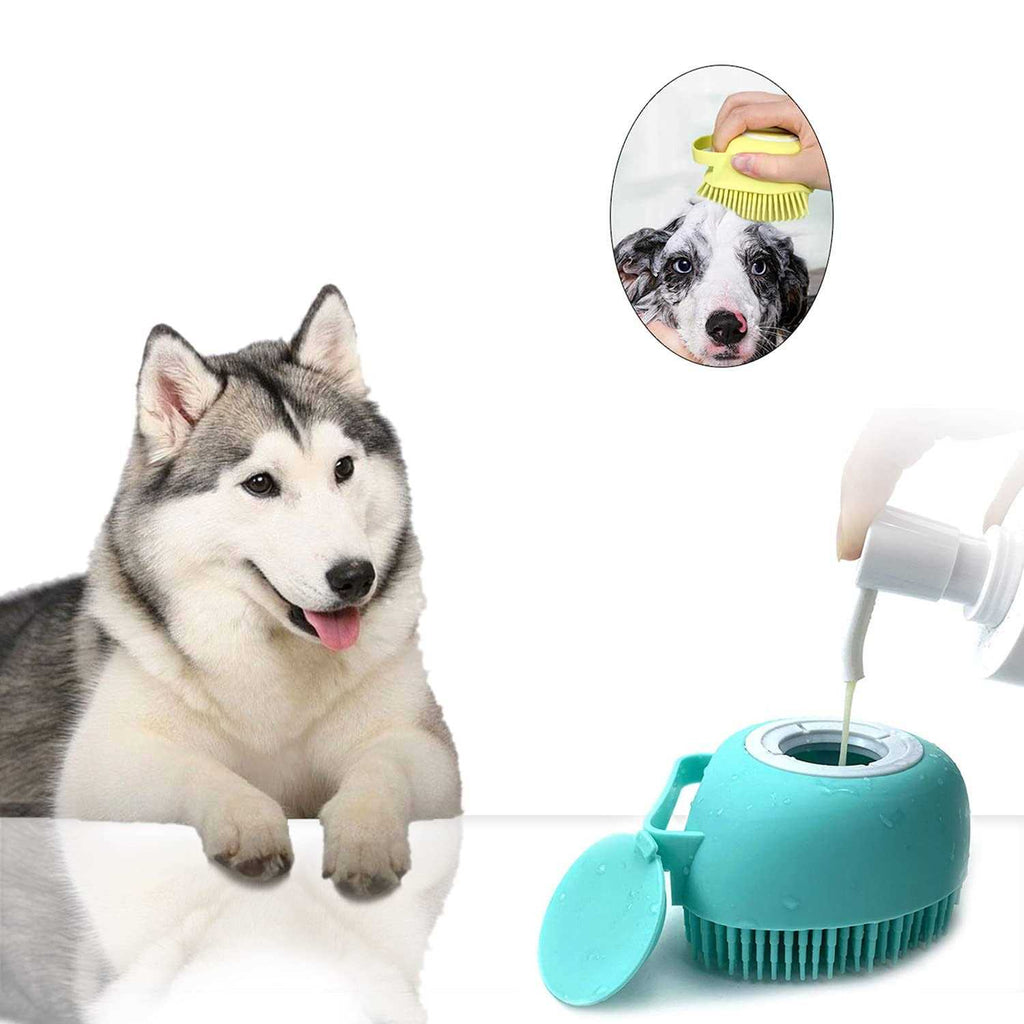 Pet Grooming Bath Massage Brush with Soap Dispenser K367204