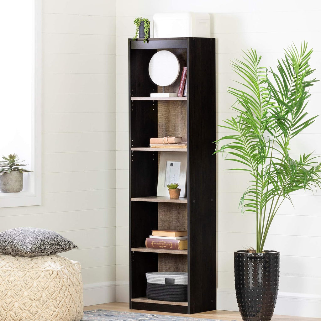 Pure White 5-Shelf Narrow Bookcase P24443