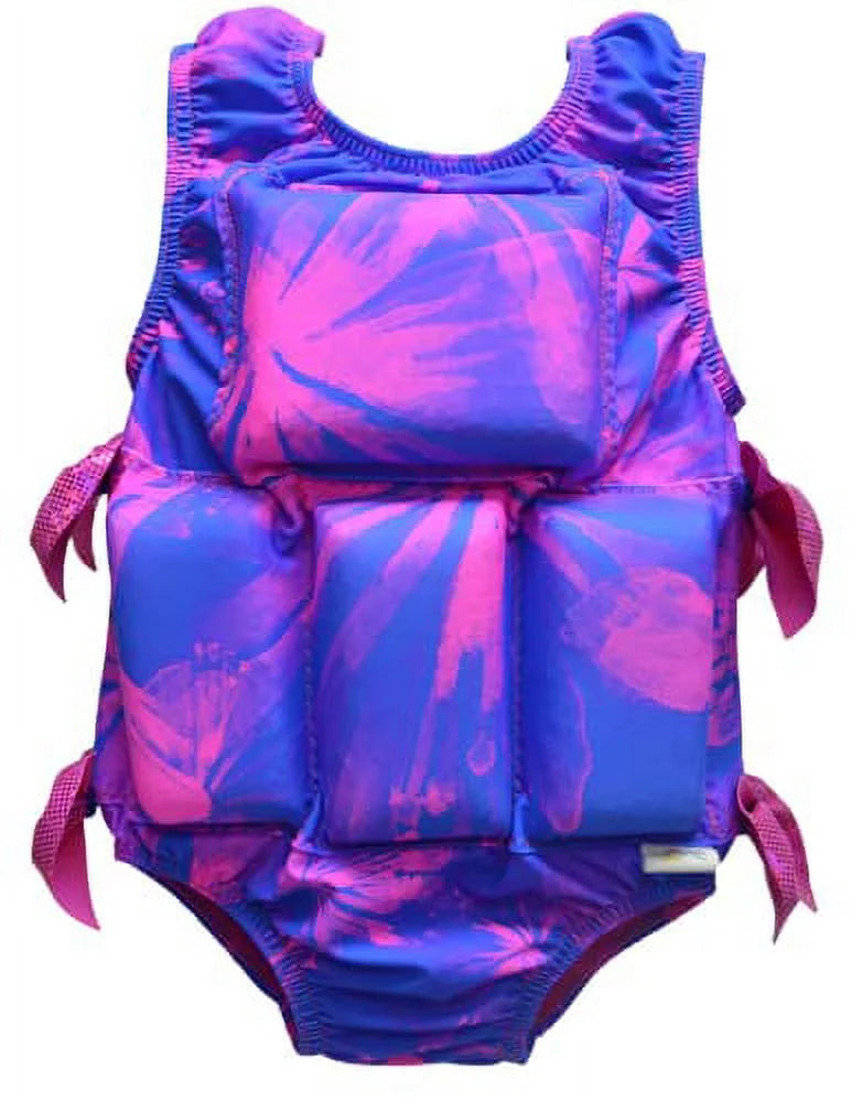 Pastel Paint Splatter Girl's Swimwear Flotation Life Vest Swimsuit N6851