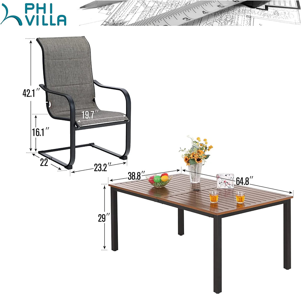 7 Pcs Outdoor Dining Table and Chairs Z1208