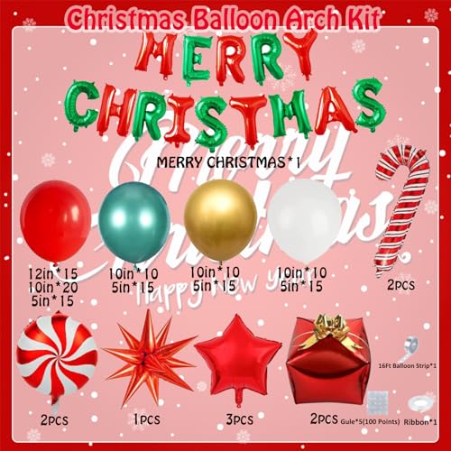 143 Pcs Christmas Balloon Garland Arch Kit D7021