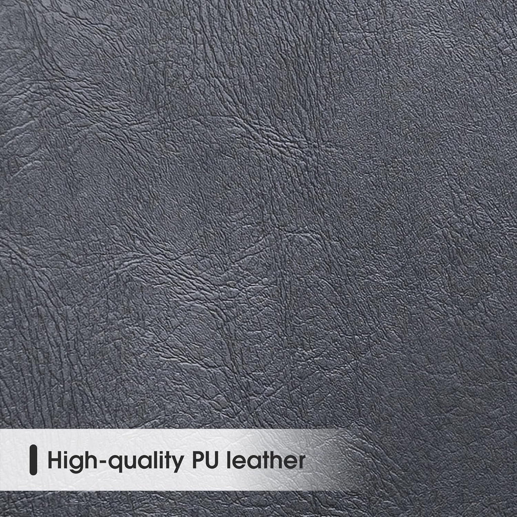 Black Leather Upholstered Bench with Backrest X2344