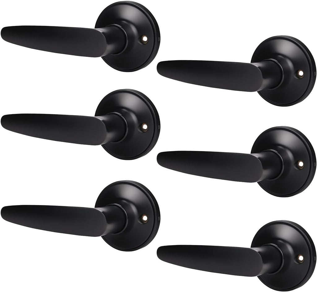 Matte Black 5 Pack Door Handle Lock Set with Double Keyed Deadbolt B95495